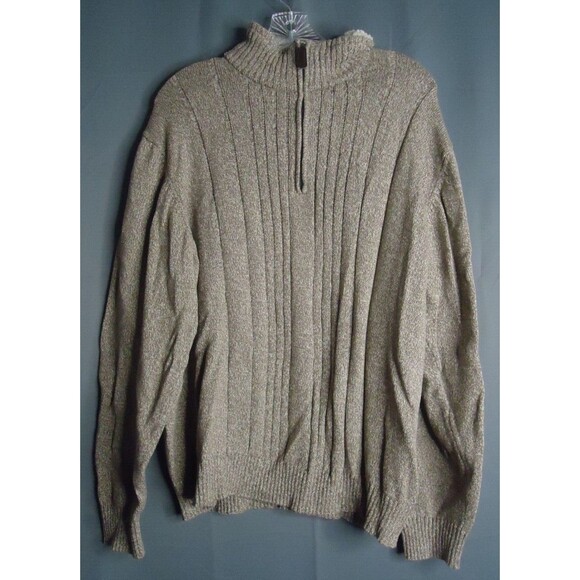 Tricots St Raphael Pullover Sweater Mens XL Brown Quarter Zip Sherpa Collar - Picture 3 of 8